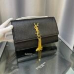 Saint Laurent Kate Medium Chain Bag With Tassel In Grain De Poudre Black 24Cm 354119BOW0J1000 - Image 2