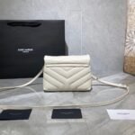 Saint Laurent Loulou Toy Strap Bag In Quilted Y White 20Cm - Image 5