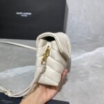 Saint Laurent Loulou Toy Strap Bag In Quilted Y White 20Cm - Image 4