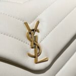 Saint Laurent Loulou Toy Strap Bag In Quilted Y White 20Cm - Image 3