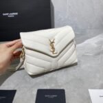 Saint Laurent Loulou Toy Strap Bag In Quilted Y White 20Cm - Image 2