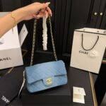 Chanel Classic Handbag Washed Denim And Gold Tone Metal Blue 19Cm A01112 B16747 NX158 - Image 3