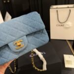 Chanel Classic Handbag Washed Denim And Gold Tone Metal Blue 19Cm A01112 B16747 NX158 - Image 6