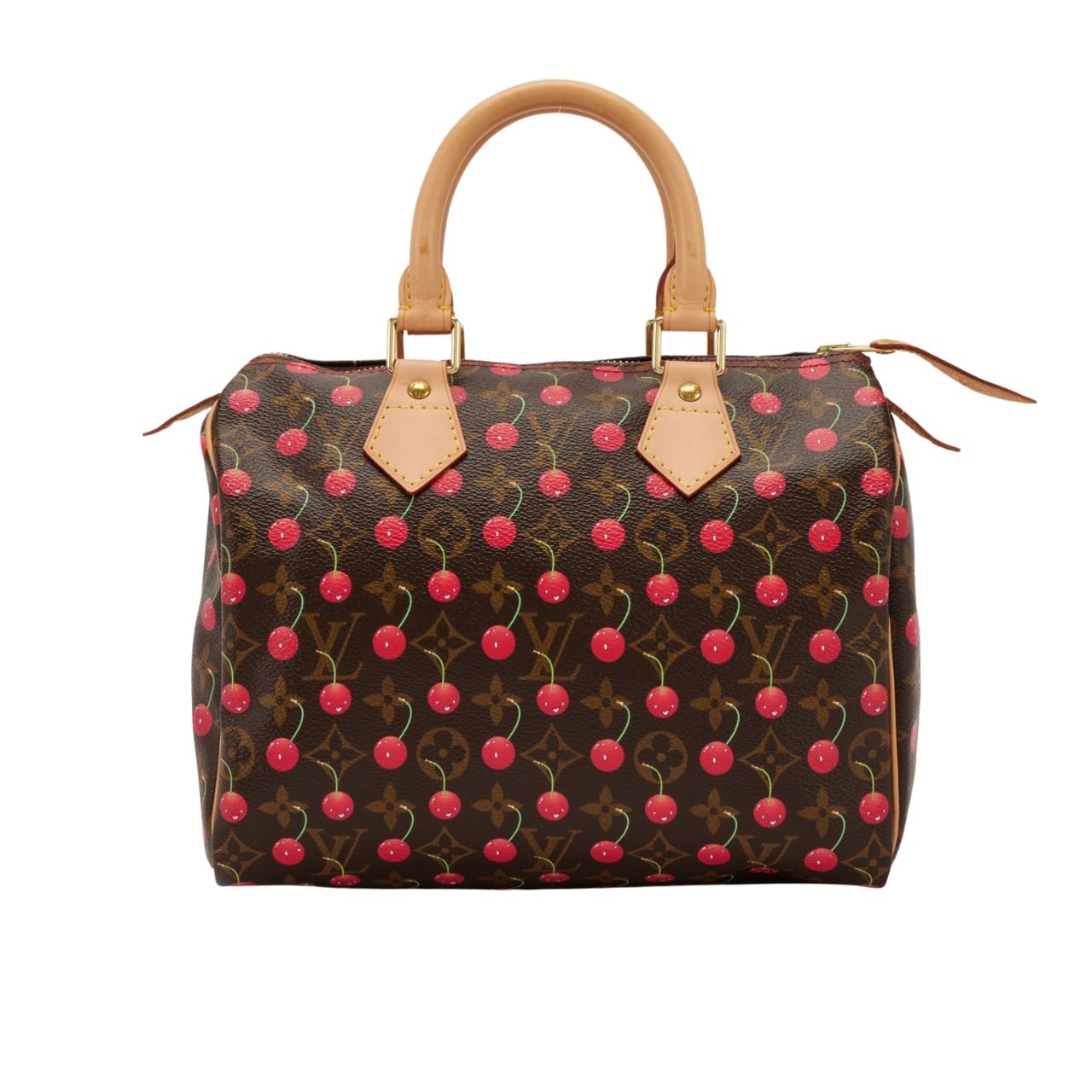 Thumbnail-3-3-2 Louis Vuitton X Takashi Murakami Monogram Cerise Speedy 25 Gold Hardware Brown 25Cm - Image 1