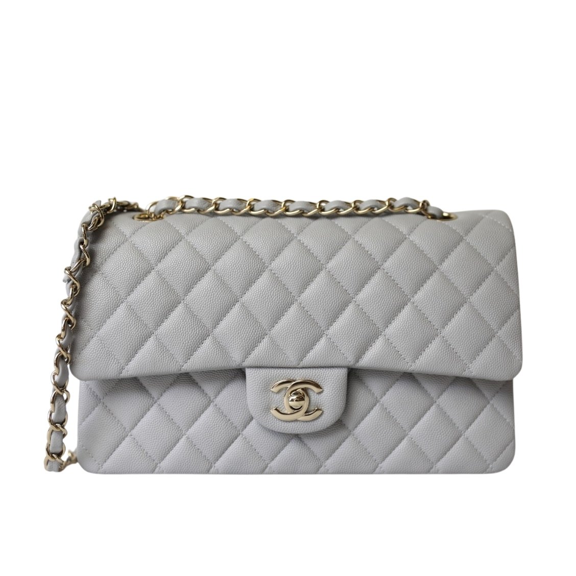 Thumbnail-39-2 Chanel Classic Handbag Grey With Gold Hardware 26cm A01112 - Image 1
