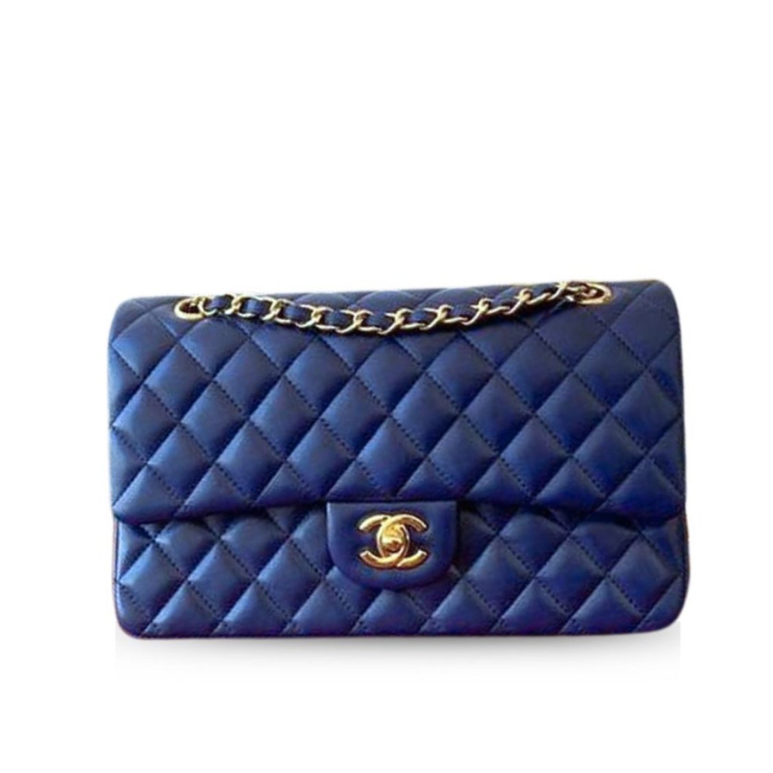 Thumbnail-40 Chanel Classic Handbag Blue With Gold Hardware 26cm A01112 - Image 1