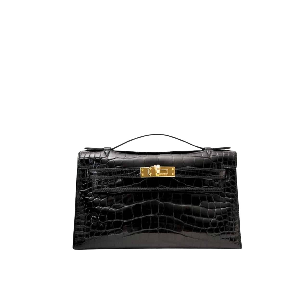 Thumbnail-60-3 Hermes Kelly Mini Pochette Shiny Alligator Black 21Cm - Image 1