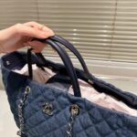 Chanel Quilted Large Coco Handle Shopping Tote Denim Blue 37Cm - Image 3