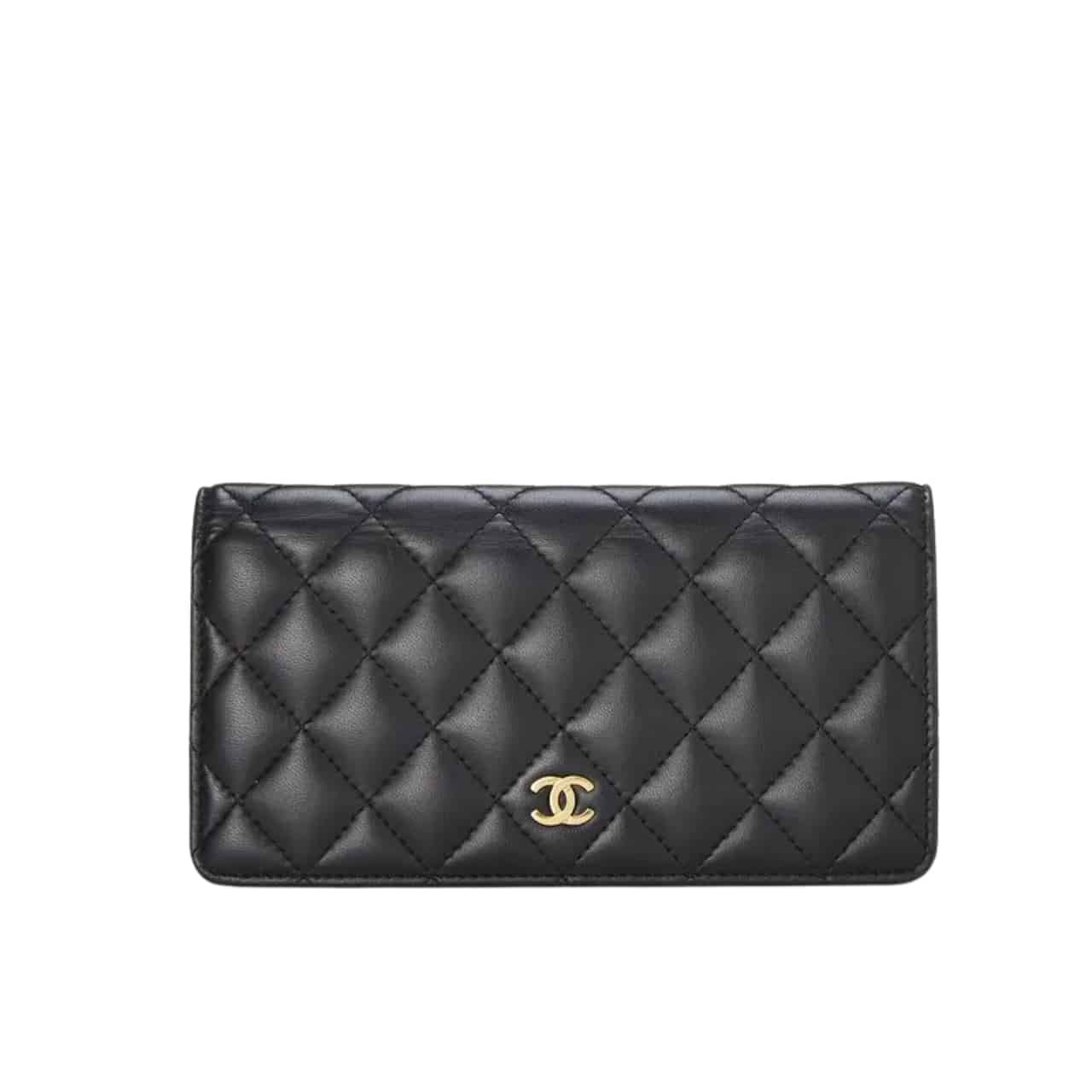 Thumbnail-7 Chanel Black Quilted Classic Long Flap Wallet 19.5Cm - Image 1