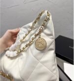 Chanel 22 Small Handbag White 37Cm AS3260 B09859 10601 - Image 4