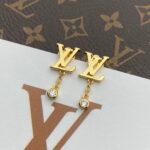Louis Vuitton Gold And Diamond Earrings Q96495 - Image 2