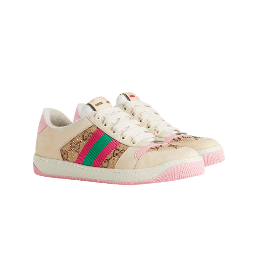 dne-25-1 Gucci Women’S Screener Sneaker With Crystals Pink 677423 9SFR0 2587 - Image 1