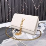Saint Laurent Kate Tassel Medium Shiny White 24Cm 354119DND0J9207 - Image 3