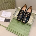 Gucci Jordaan Embroidered Leather Loafer Black 505281 D3V00 1000 - Image 2