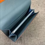 Hermes Constance Togo Long Wallet Silver Toned Hardware Blue 20Cm - Image 5
