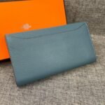 Hermes Constance Togo Long Wallet Silver Toned Hardware Blue 20Cm - Image 8