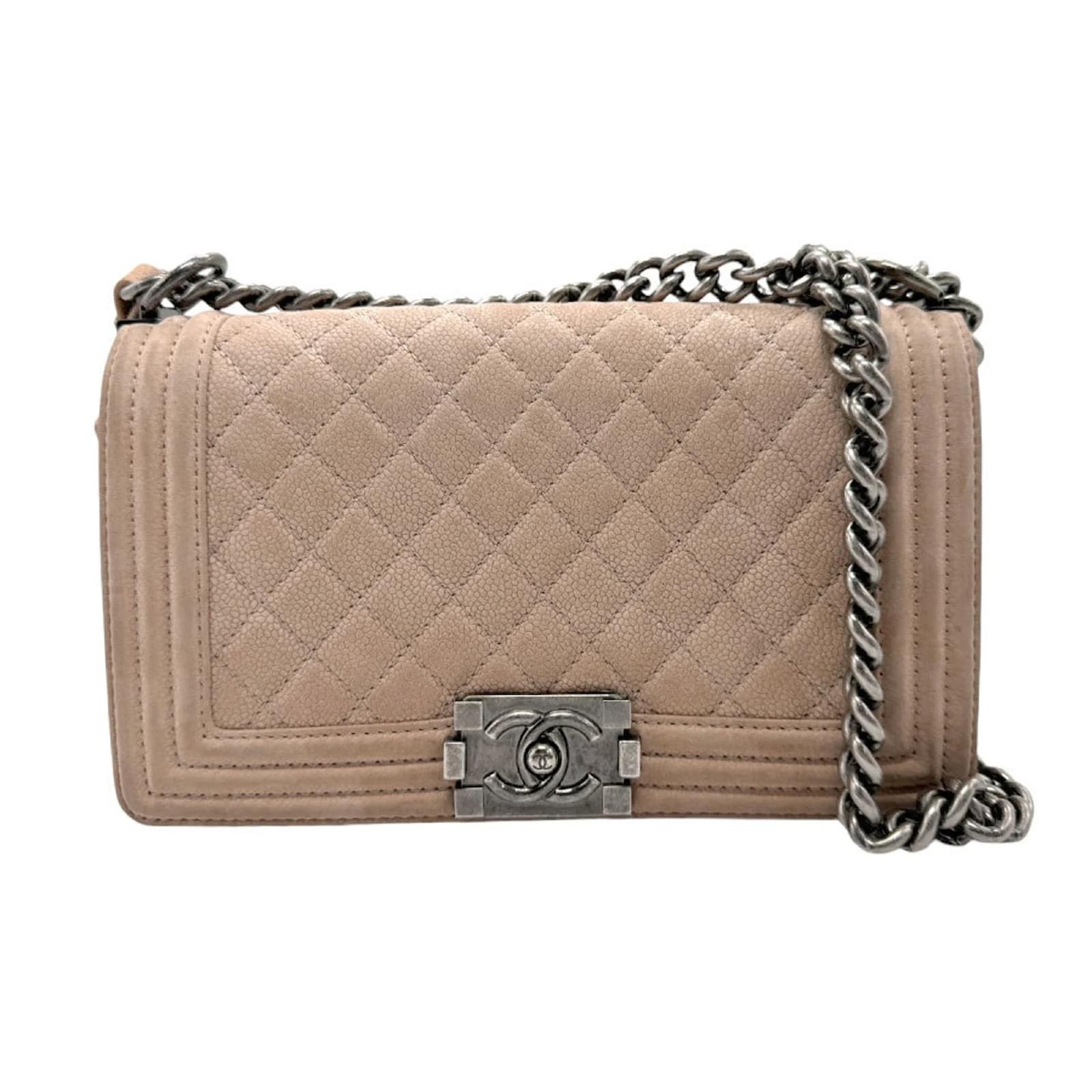 other-chanel-boy-shoulder-bag-in-nubuck-beige-handbags Chanel Boy Chanel Handbag Nude 25Cm - Image 1