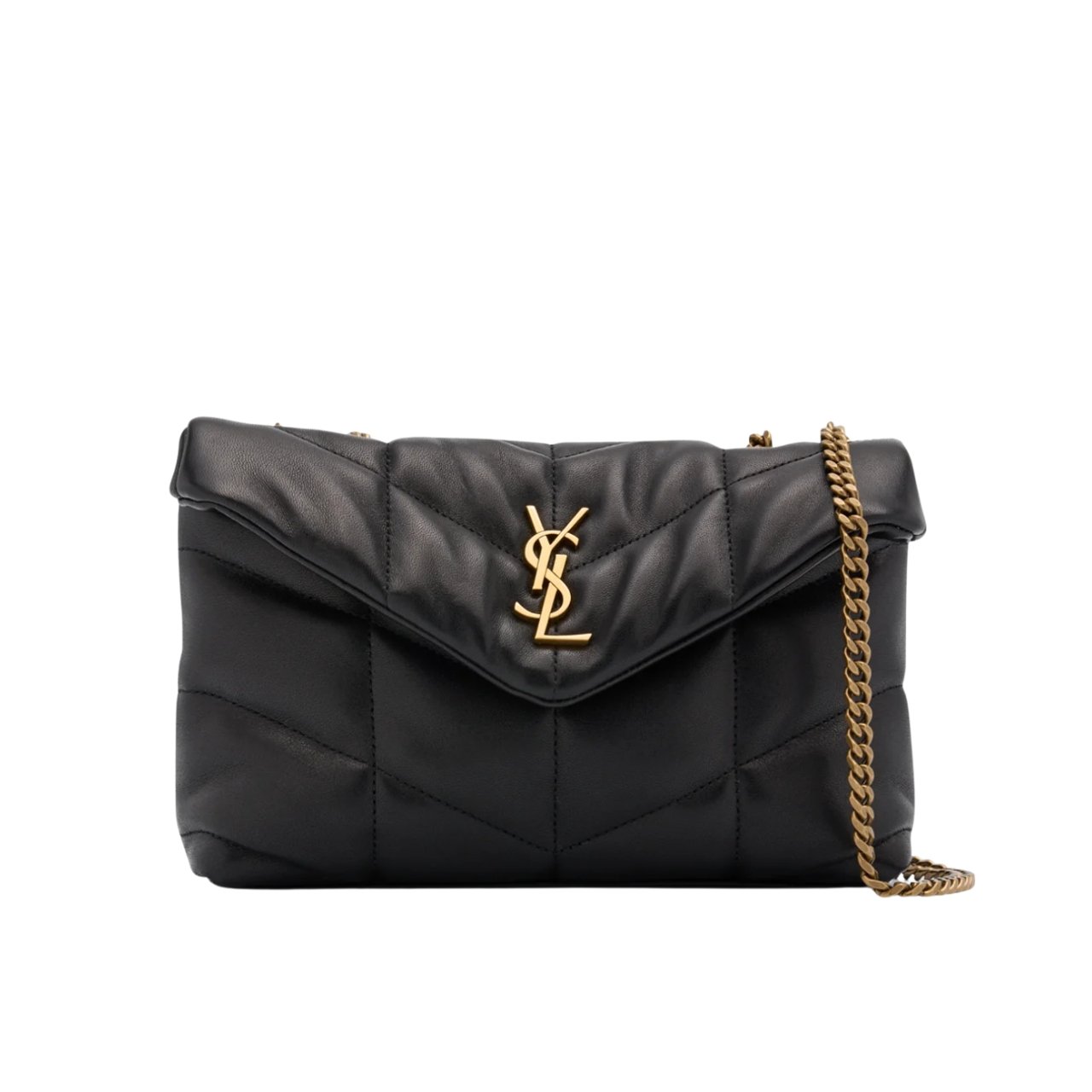 vel-1-5-1 Saint Laurent Loulou Puffer Small Shoulder Bag Black 28Cm - Image 1