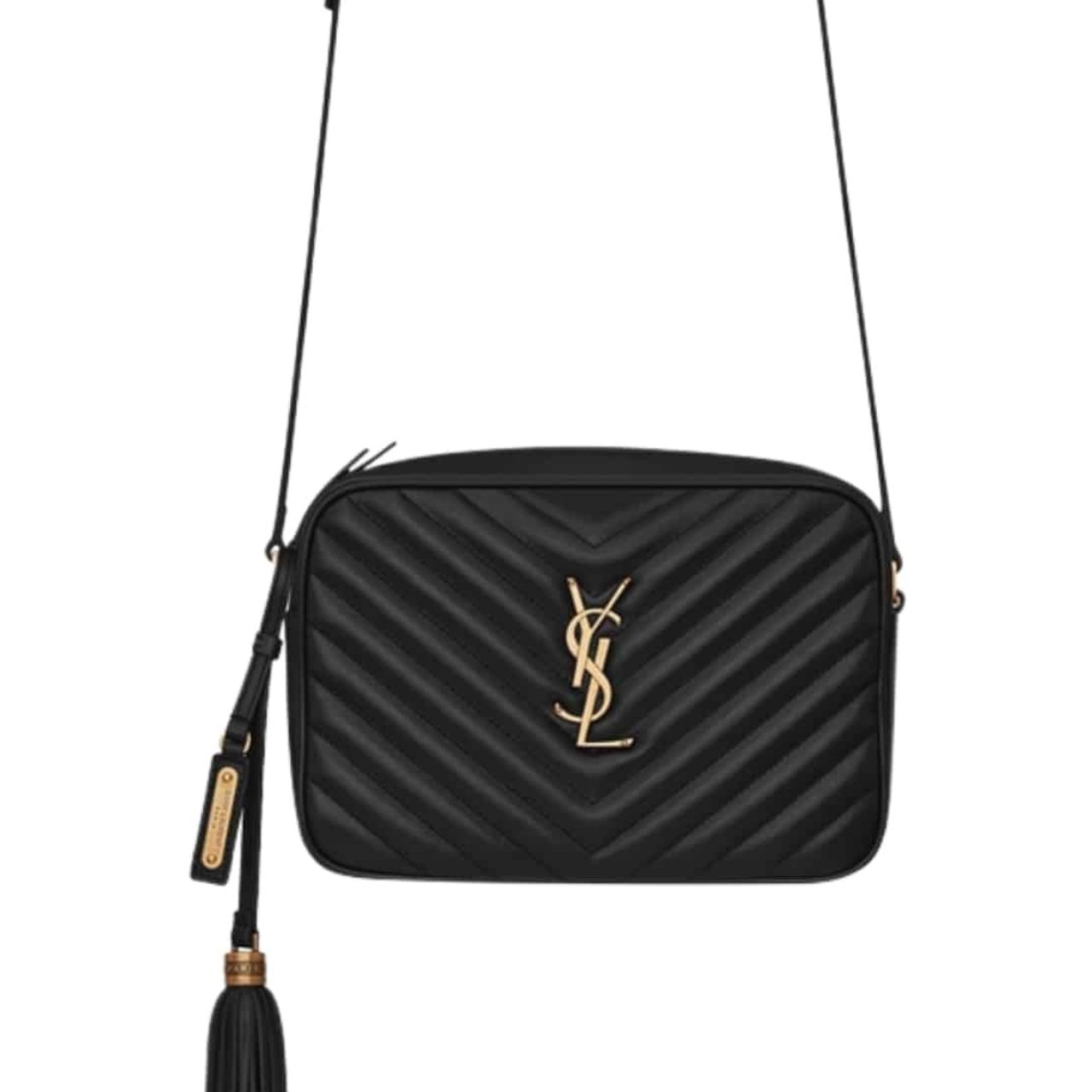 vel-48 Saint Laurent Lou Camera Bag In Quilted Black Gold 23Cm 612544DV7071000 - Image 1